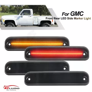 Front Rear LED Side Marker Light For 1973-1991 GMC C/K R/V 1500 2500 3500 Trucks - Picture 1 of 13