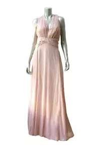 IN0036 ASOS DESIGN Curve NEU Damen antik rosa durchsichtig knirscht Chiffon Maxikleid - Bild 1 von 11