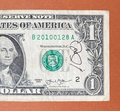 2010 January 28 ( B 20100128 A ) Birthday Note $1 One Dollar Bill - Image 1 of 3