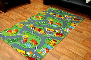 Kinderteppich Spielteppich Straßenteppich Little Village Kinder Teppich Straßen - Bild 1 von 8