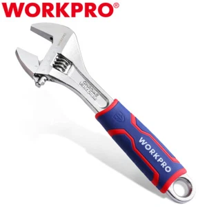 WORKPRO (250mm) 10inch Adjustable Wrench Cr-V Wide Jaw Opening Wrench Metric/SAE - Picture 1 of 12