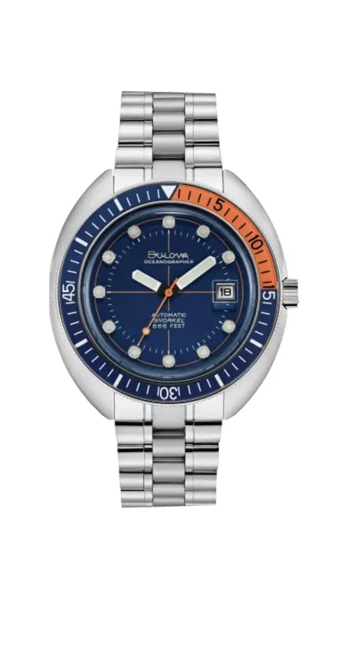 Bulova Devil Diver 44mm Silver Stainless Steel Case with Silver Stainless Steel Band Men's Oceanographer Wristwatch