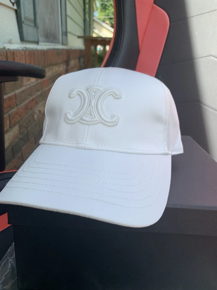 Gorra de béisbol de algodón Celine gorra hombres mujeres lavado LOGO talla M triunfo blanca nueva Foto 1 de 4