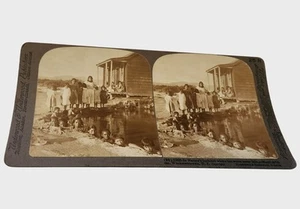 Antique Underwood Stereoview Hot Springs Maori Children 25R - Bild 1 von 2