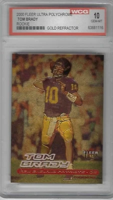 2000 Fleer Ultra Polychrome Gold Refractor Tom Brady RC Rookie WCG Gem-Mint 10 - Image 1 of 2