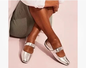 Dolce Vita Mellie Mary Jane Damen-Flats 10 silberfarben bequem verstellbarer Riemen - Bild 1 von 5