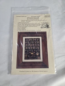 The Heart's Content Cross Stitch Silk Sampler Friends Are A Blessing SSS-FAB Vtg - Picture 1 of 6