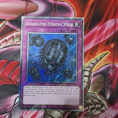 Yu-Gi-Oh RA03-EN183 Eradicator Epidemic Virus Platinum Secret Rare 1st Edition  - Image 1 of 2