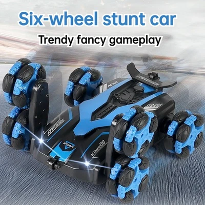 Six-wheel stunt car spray drift four-wheel drive remote control off-road light-1 - Image 1 of 4