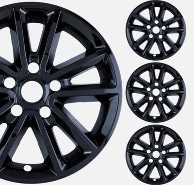 4 fits Dodge Journey Caravan 2013-2020 Black 17" Wheel Skins Hub Caps Rim Covers - Image 1 of 2