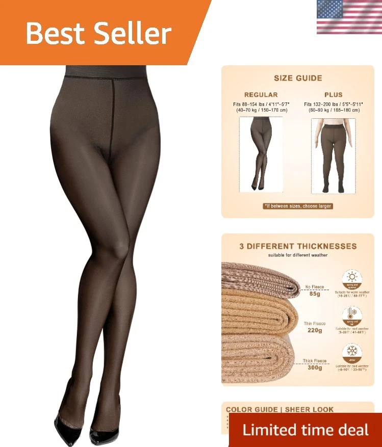 Mujeres Medias Forradas de Vellón Transparente Cálido Pantimedias Falsas Translúcidas Invierno Foto 1 de 4
