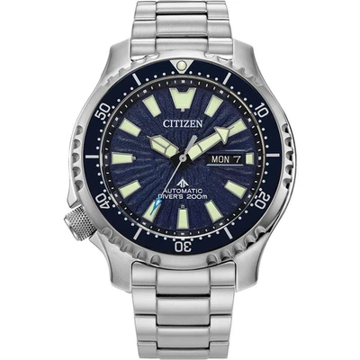全新 Citizen ECO DRIVE MAN'S 自动 PROMASTER 潜水手表 NY0136-52L — 第 1/4 张图片