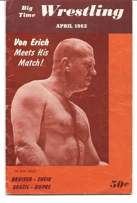 🤼 Big Time Wrestling Magazine апрель 1962 Фриц фон Эрих Убийца Ковальский 🤼 - Изображение 1 из 4