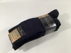 GOLDTOE Men’s Socks 4pk Black Moisture Control Soft Feel Reinforced Heel Toe NWT - Picture 1 of 2