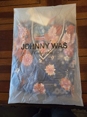 Camiseta Top Johnny Was Pajaro Floral Mujer Manga 3/4, Extra Grande, Cuello en V Foto 1 de 4