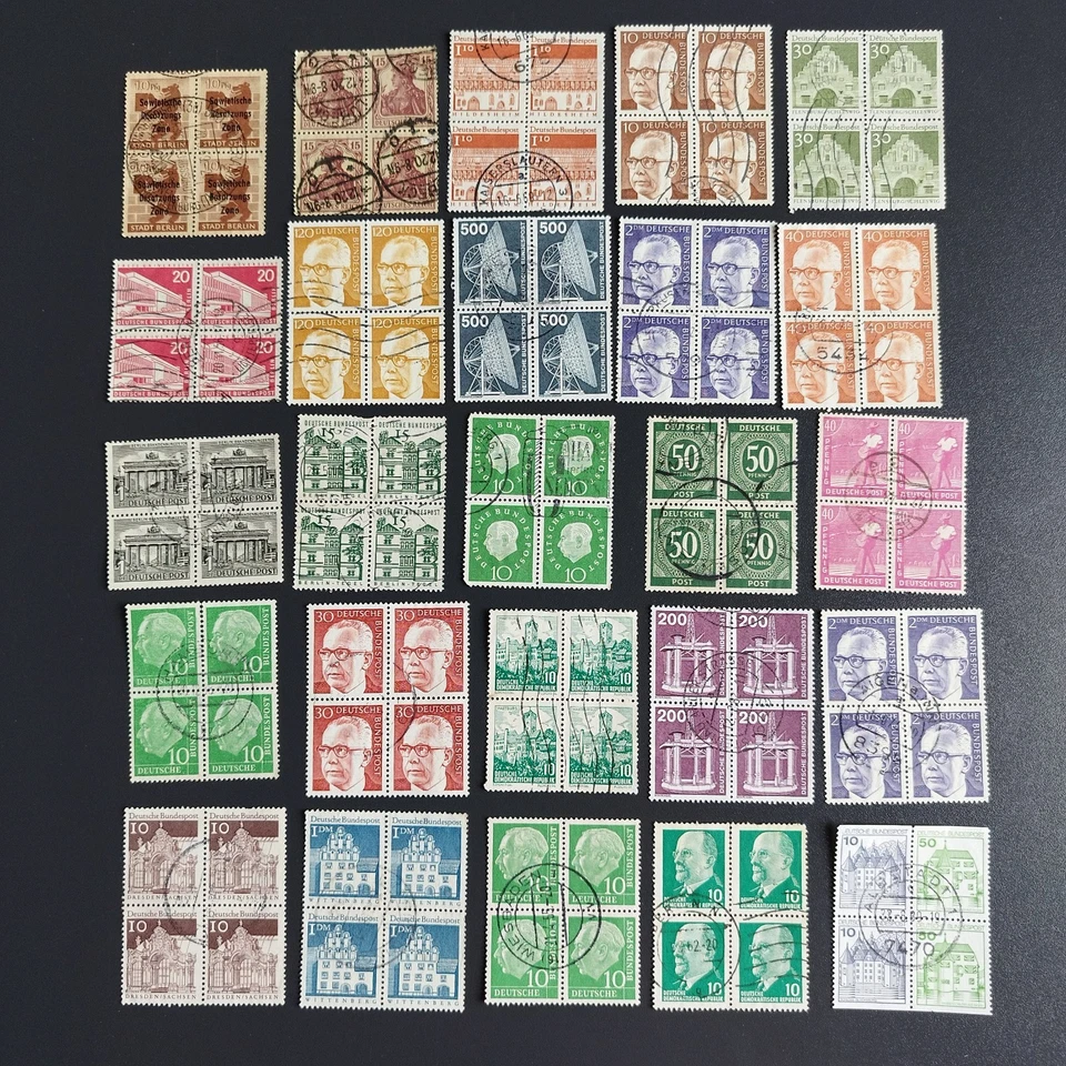 Germany . Stamp blocks. 25  pieces. - Image 1 of 1