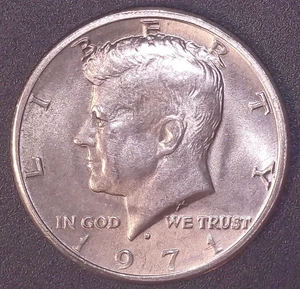 1971-D Kennedy Half Dollar With Strong Strike Double On Reverse Circulated #5 - Bild 1 von 7