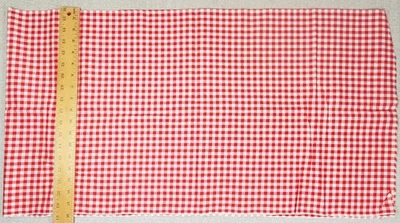 Vintage Red/White GINGHAM ¼" Check Fabric 1¾+ yd. x 36" w. Cotton 1/4-inch - Image 1 of 2
