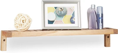 Mensola a Muro in Legno Di Noce, Scaffale Da Parete Cucina, Bagno Cameretta, Hxl - Immagine 1 di 4