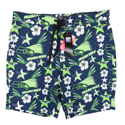 Pantalones Cortos de Tabla Seattle Seahawks Para Hombres Medianos FOCO NFL Ropa Floral Americana NUEVO Foto 1 de 4