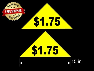 SODA VENDING MACHINE (2) LARGE YELLOW $1.75 PRICE DECALS / Ship for Free  - Image 1 of 4