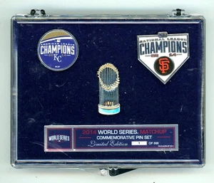 Giants vs Royals 2014 World Series Rivalry 3 Pin Set Kansas City San Francisco - Picture 1 of 1