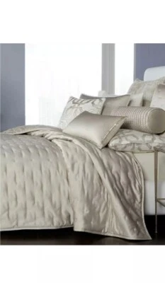 Hotel Collection Fresco Quilted Coverlet +Two King Quilted Shams. Soft Gold - Image 1 of 4