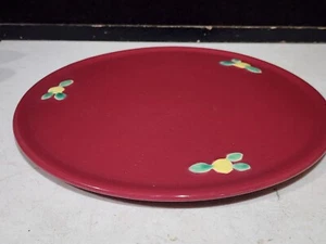 Vintage Coors Pottery Rosebud Red 11" Cake Plate - Picture 1 of 6