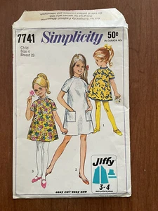 Simplicity - 7741 - Childs Size 4 - Jiffy Dress - Vintage - Picture 1 of 3