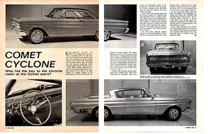 1964 MERCURY COMET CYCLONE 289 ~ ORIGINAL 2-PAGE ARTICLE / AD - Picture 1 of 1