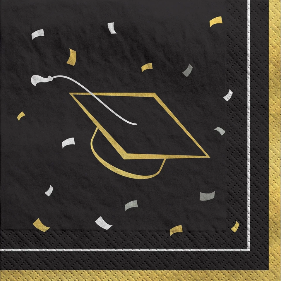 Class Dismissed School Graduation Theme Party Paper Beverage Napkins - Image 1 of 1