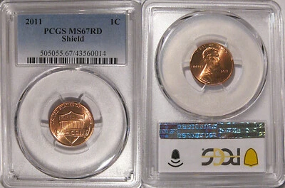 2011 P Lincoln SHIELD Cent 1c PCGS MS67RD - Image 1 of 2