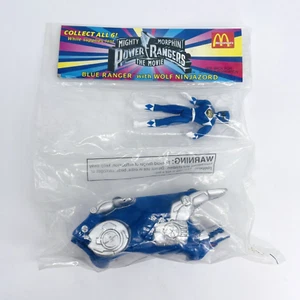 Vintage 1995 Mighty Morphin Power Rangers Film McDonalds Spielzeug - Blue Ranger - Versiegelt - Bild 1 von 13
