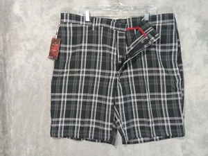 Haggar H26 Shorts Mens 40 Black Plaid Performance Golf Comfort Waist Active - Picture 1 of 12