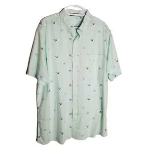 Croft & Barrow Performance Sailfish Print Shirt Men's 3XL Tall Button Front Blue - Picture 1 of 7