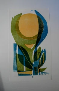 Schöner vintage * Holzschnitt * Blume * Julias Volkmar * signiert * 55,1 x 32cm - Bild 1 von 5