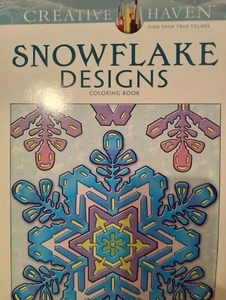 Snowflake Designs Coloring Book Snowflakes Template Creative Haven *NEVER USED* - Picture 1 of 5