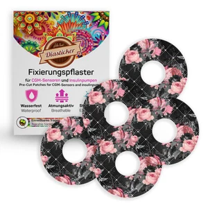 FreeStyle Libre 3 Pflaster - Black Flora l Diasticker® - Picture 1 of 6