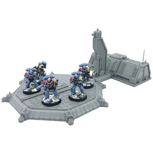 Grimdark Space Army Chapter Chapel Barracks Terrain 28mm Landing Pad Marine - Picture 1 of 8