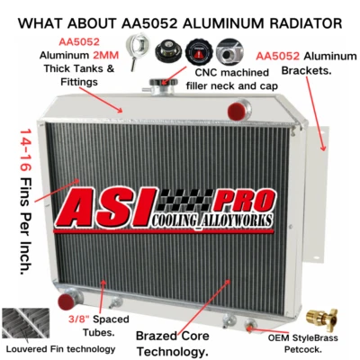 3 Row Radiator Fit 1966-1970 68 Dodge Polara Monaco Plymouth Fury 7.2 440 Engine Foto 1 de 4