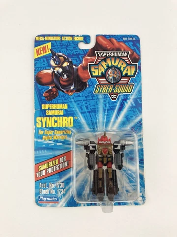 Samurai Syber Squad Superhuman Action Figure Toy VTG Playmates MOC 1994 Synchro Cover