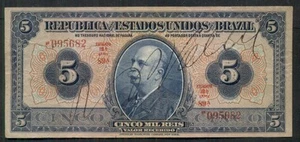 BRAZIL 5 thousand reis, 1925, handwritten signature, VF+ - Picture 1 of 2