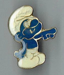 Vtg Enamel Pin 70's 80's Rock & Roll Novelty Smurf Smurfs collar jacket lapel - Picture 1 of 1