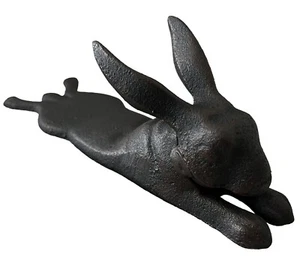 Bunny Rabbit Cast Iron Wedge Door Stop Stopper Stay Rustic Gift Decor - Picture 1 of 8