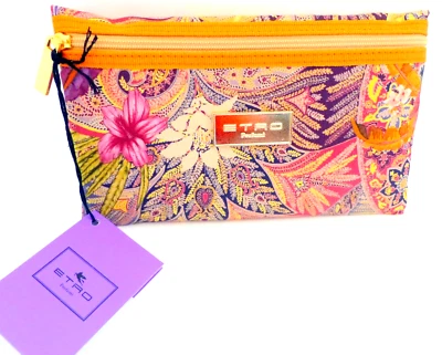 Etro Pouch Make Up Case Phone Bag Printed Colorful Fabric NWT - Image 1 of 4