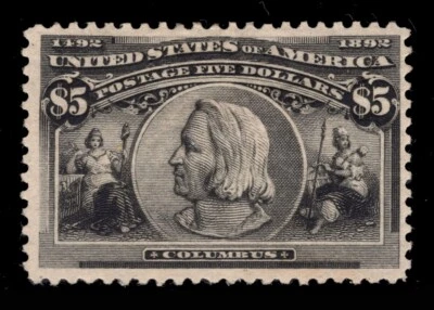 MOMEN: US STAMPS #245 $5 COLUMBIAN MINT OG H LOT #82674* - Image 1 of 2