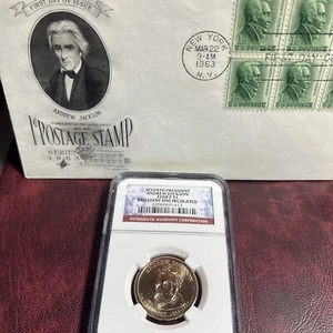 7th President Andrew Jackson 2008P NGC BU With 1963 1st Day Cover! SDL1038 - Picture 1 of 8