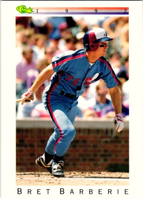 1992 Classic White Bret Barberie Baseball Card # T9 - Image 1 of 2