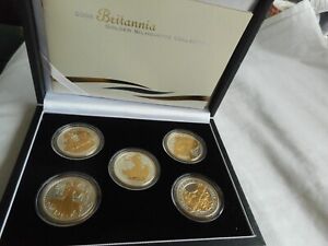 2006 UK Britannia Golden Silhouette 1oz .958 Silver Proof 5 coin set Lot # 206