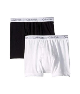 Calvin Klein L128531 Kids Boys Black/White 2-Pack Modern Cotton Boxers Size XS - Picture 1 of 3